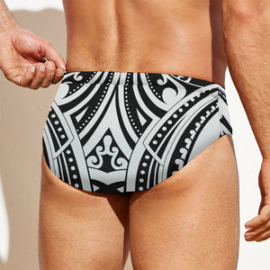 Maori Tribal Tattoo Pattern Print Men's Swim Briefs