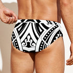 Maori Tribal Tattoo Pattern Print Men's Swim Briefs