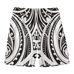 Maori Tribal Tattoo Pattern Print Men's Swim Trunks