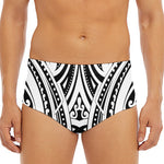 Maori Tribal Tattoo Pattern Print Men's Triangle Swim Briefs
