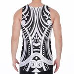 Maori Tribal Tattoo Pattern Print Men's Velvet Tank Top