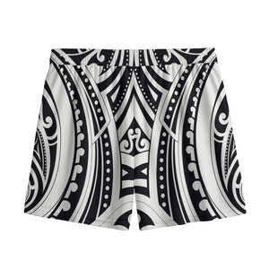 Maori Tribal Tattoo Pattern Print Mesh Shorts