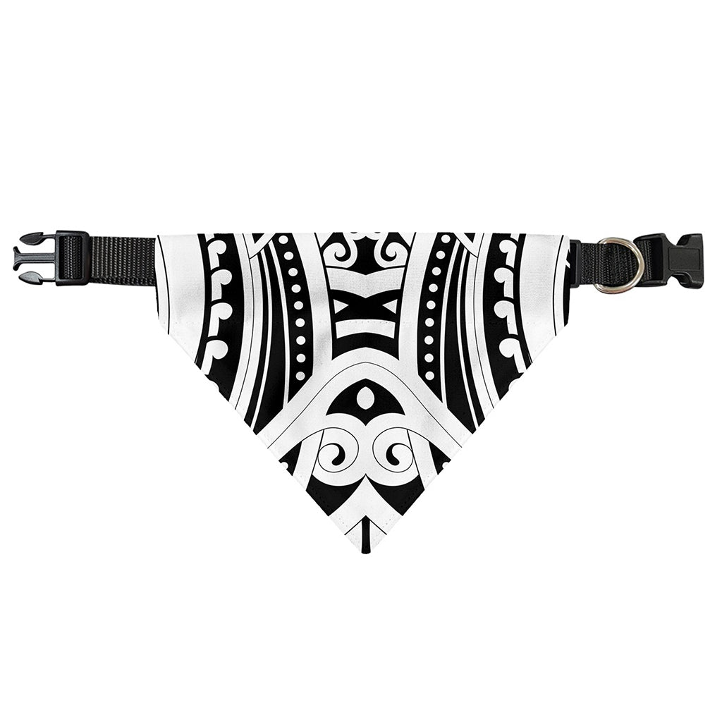 Maori Tribal Tattoo Pattern Print Over The Collar Dog Bandana