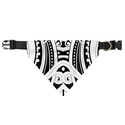 Maori Tribal Tattoo Pattern Print Over The Collar Dog Bandana