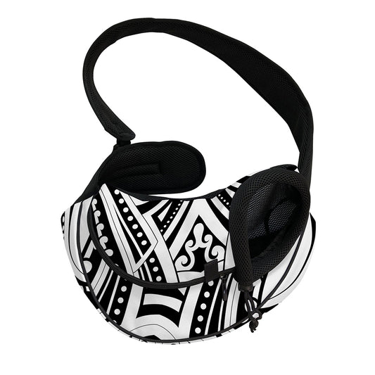 Maori Tribal Tattoo Pattern Print Pet Sling Carrier