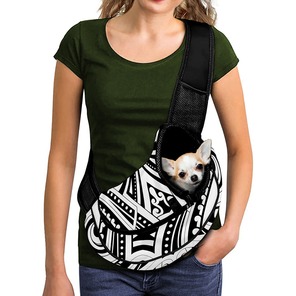 Maori Tribal Tattoo Pattern Print Pet Sling Carrier