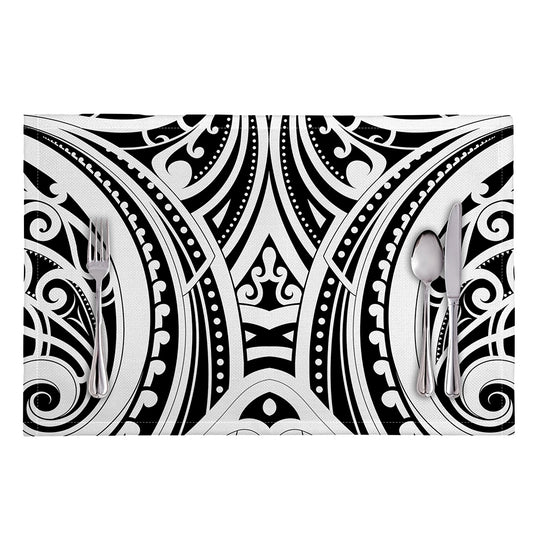 Maori Tribal Tattoo Pattern Print Placemat