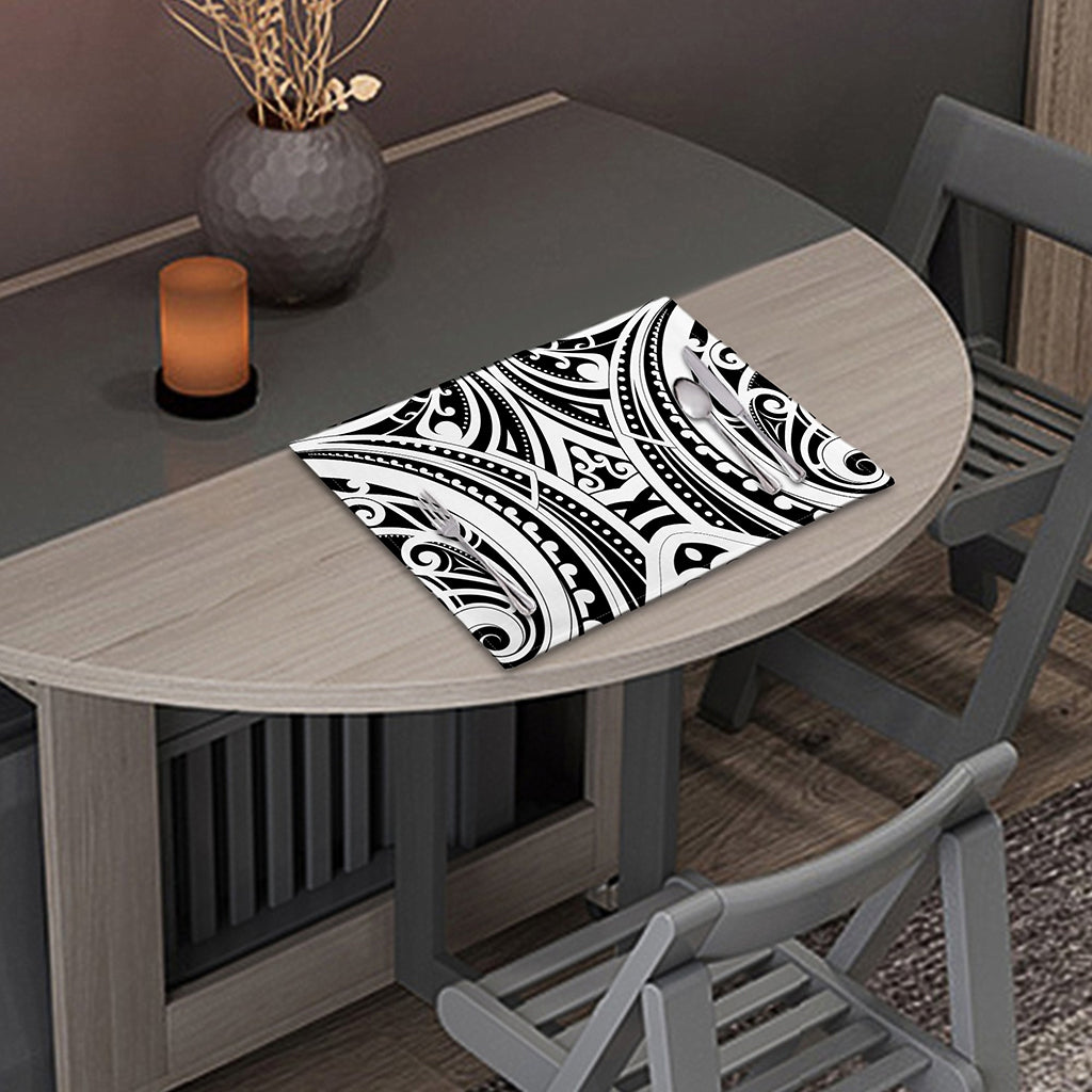Maori Tribal Tattoo Pattern Print Placemat