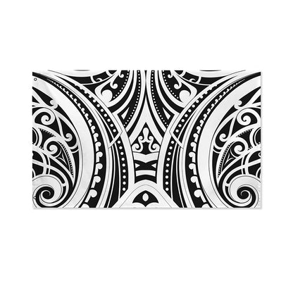 Maori Tribal Tattoo Pattern Print Polyester Flag