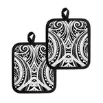 Maori Tribal Tattoo Pattern Print Pot Holders