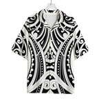 Maori Tribal Tattoo Pattern Print Rayon Hawaiian Shirt