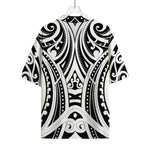 Maori Tribal Tattoo Pattern Print Rayon Hawaiian Shirt