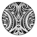 Maori Tribal Tattoo Pattern Print Round Floor Mat