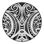 Maori Tribal Tattoo Pattern Print Round Floor Mat