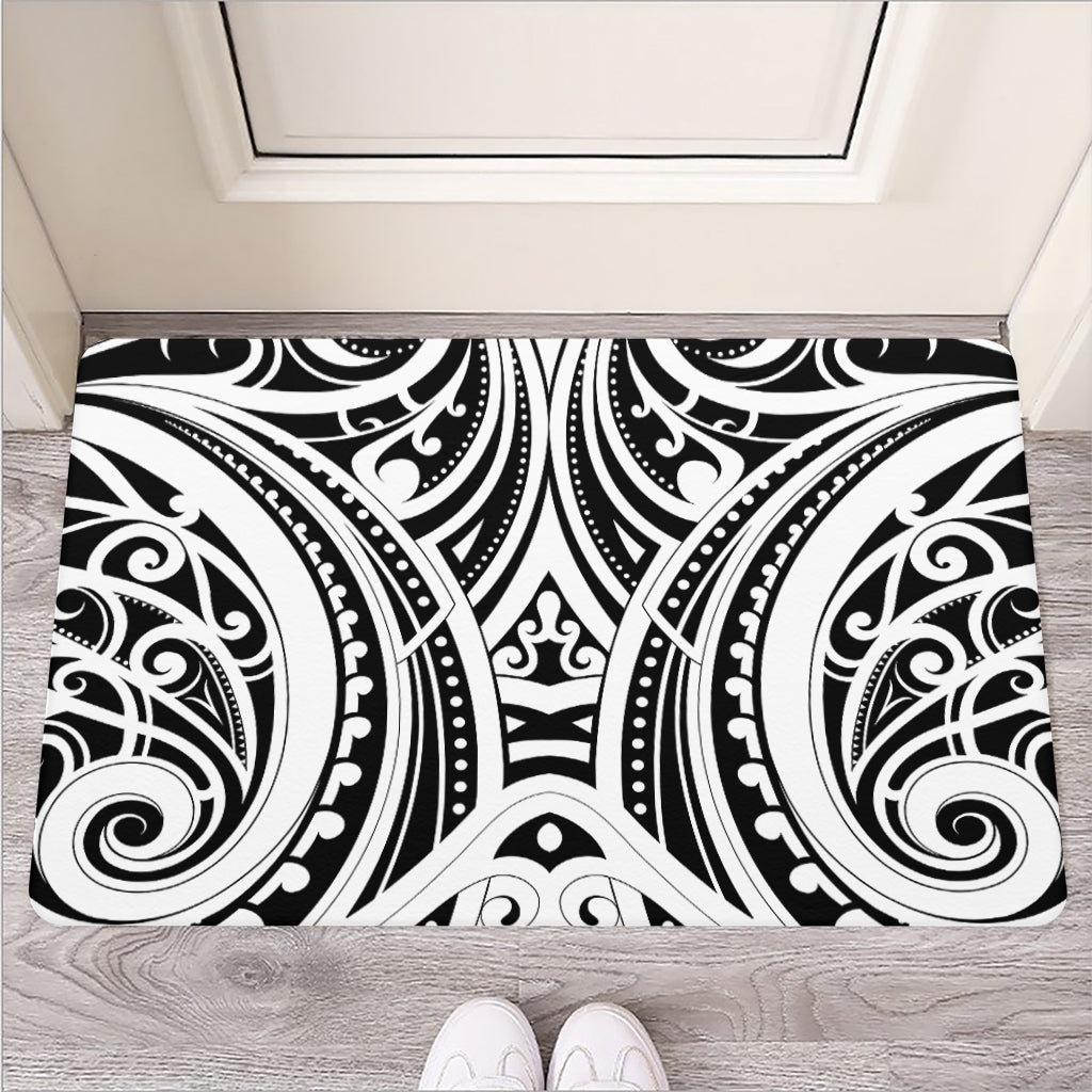 Maori Tribal Tattoo Pattern Print Rubber Doormat