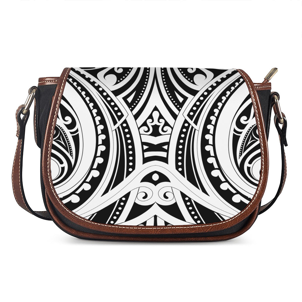 Maori Tribal Tattoo Pattern Print Saddle Bag