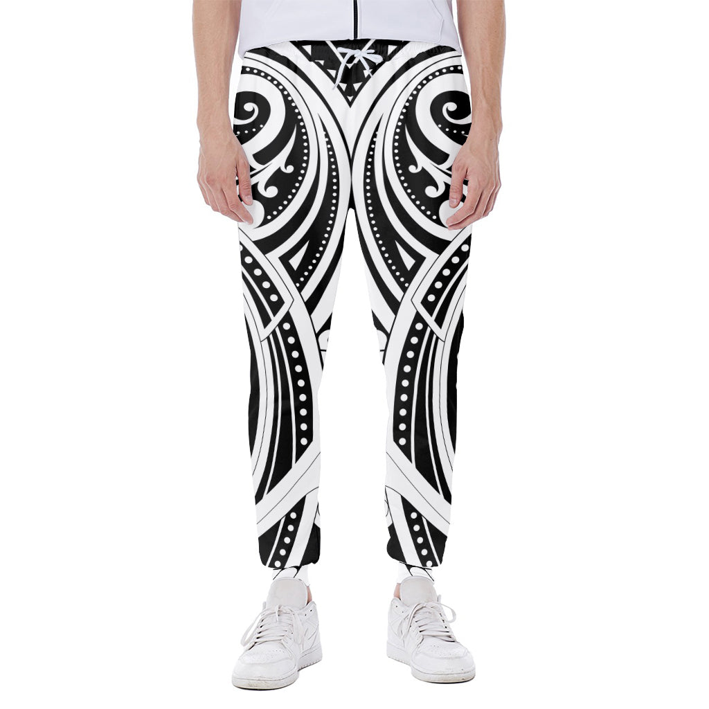 Maori Tribal Tattoo Pattern Print Scuba Joggers