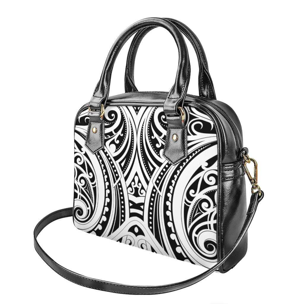 Maori Tribal Tattoo Pattern Print Shoulder Handbag