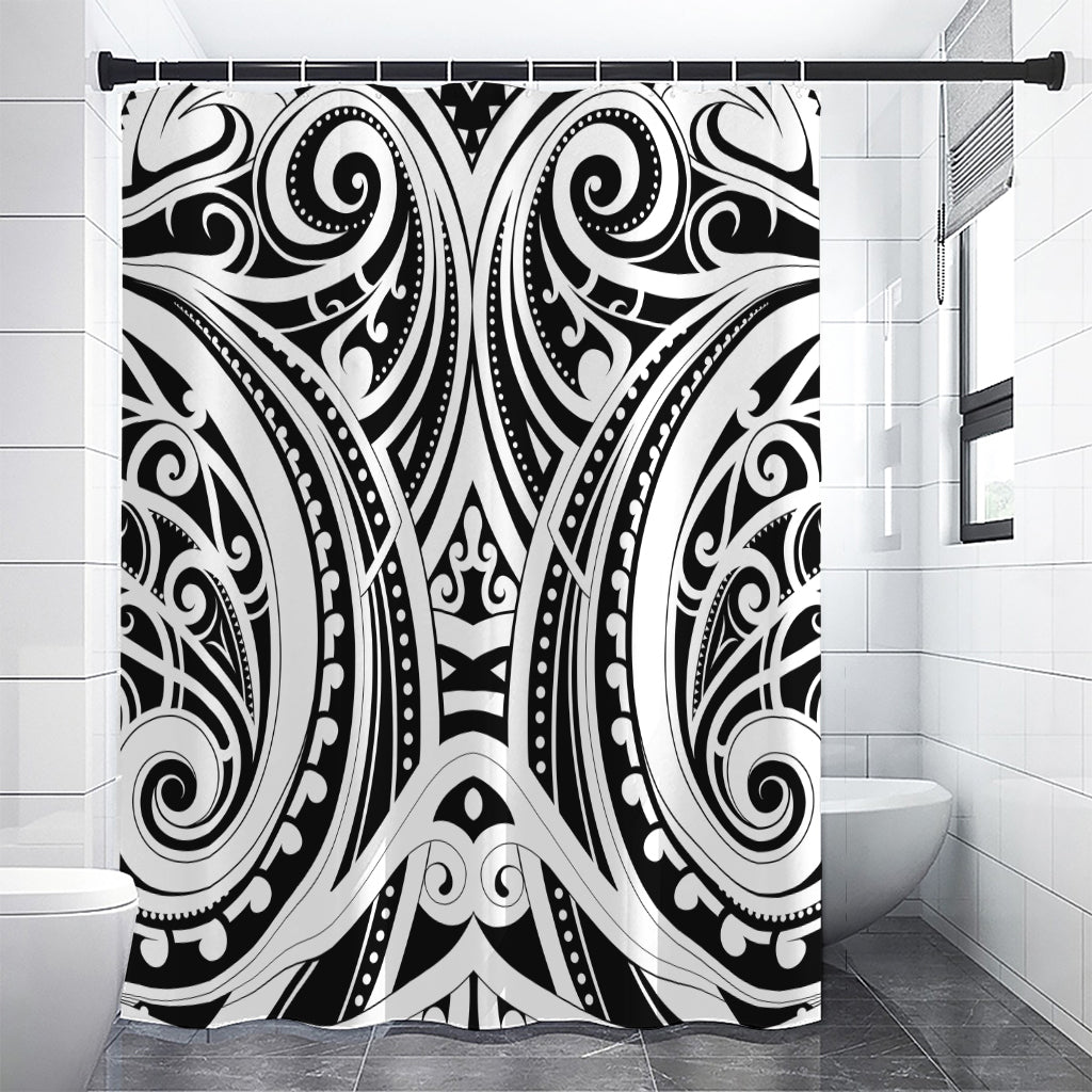 Maori Tribal Tattoo Pattern Print Shower Curtain