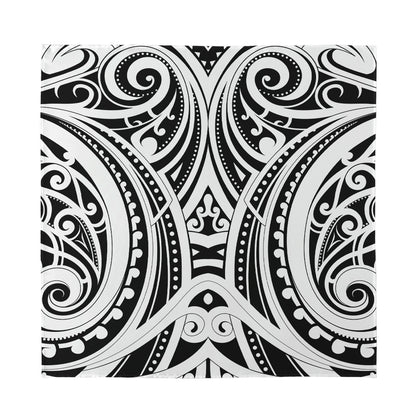 Maori Tribal Tattoo Pattern Print Silk Bandana