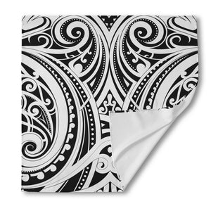 Maori Tribal Tattoo Pattern Print Silk Bandana