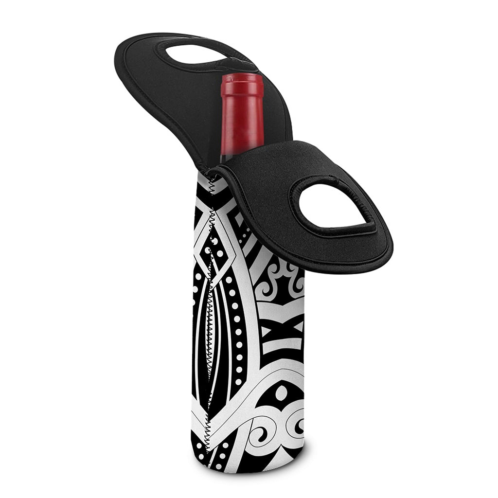Maori Tribal Tattoo Pattern Print Single Neoprene Wine Tote