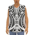 Maori Tribal Tattoo Pattern Print Sleeveless Baseball Jersey