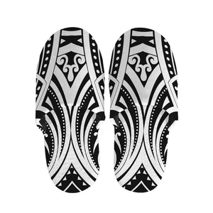 Maori Tribal Tattoo Pattern Print Slippers