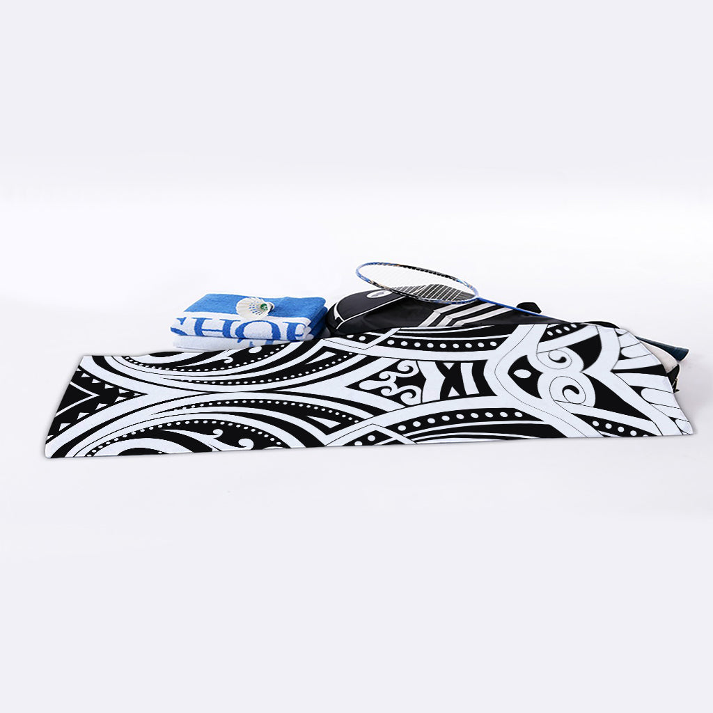 Maori Tribal Tattoo Pattern Print Sports Towel