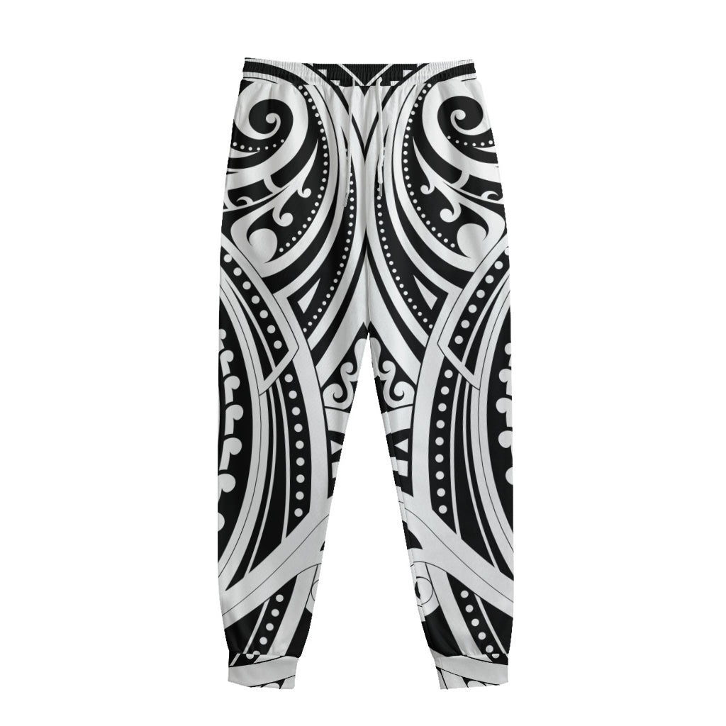 Maori Tribal Tattoo Pattern Print Sweatpants