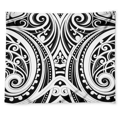 Maori Tribal Tattoo Pattern Print Tapestry