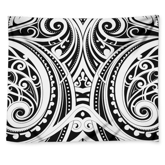 Maori Tribal Tattoo Pattern Print Tapestry