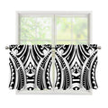 Maori Tribal Tattoo Pattern Print Tier Curtains