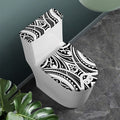 Maori Tribal Tattoo Pattern Print Toilet Lid And Tank Cover Set