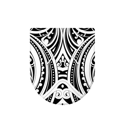 Maori Tribal Tattoo Pattern Print Toilet Lid Cover