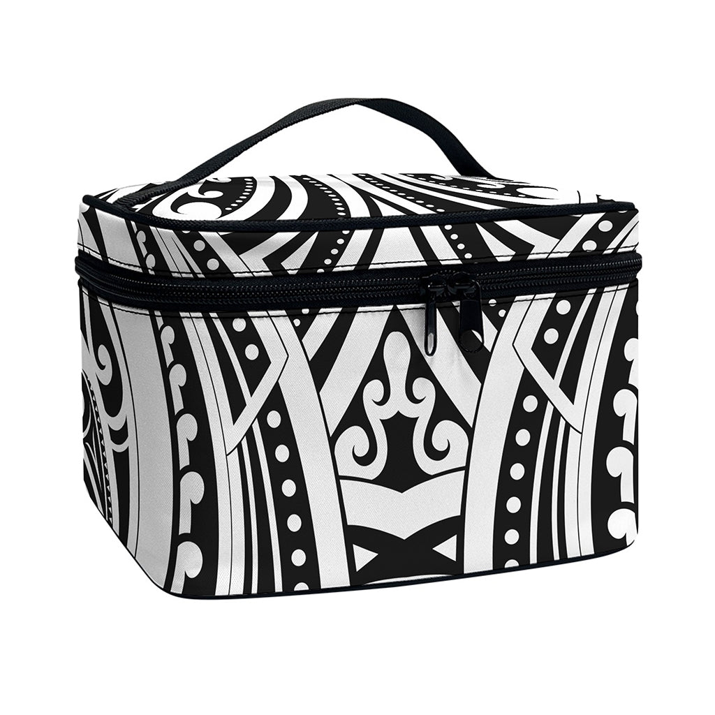Maori Tribal Tattoo Pattern Print Travel Makeup Bag