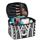 Maori Tribal Tattoo Pattern Print Travel Makeup Bag