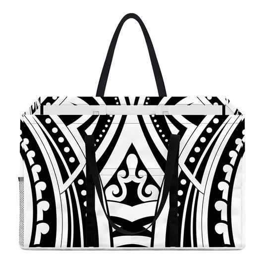 Maori Tribal Tattoo Pattern Print Utility Tote Bag