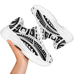 Maori Tribal Tattoo Pattern Print White Chunky Shoes