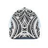 Maori Tribal Tattoo Pattern Print White Mesh Trucker Cap