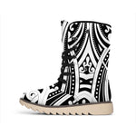 Maori Tribal Tattoo Pattern Print Winter Boots