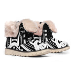 Maori Tribal Tattoo Pattern Print Winter Boots