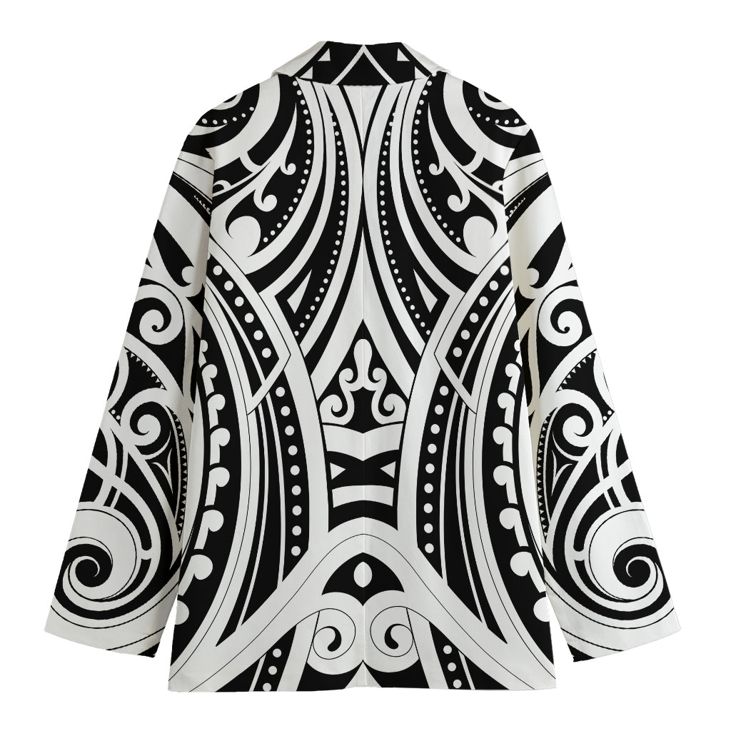 Maori Tribal Tattoo Pattern Print Women's Blazer