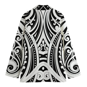 Maori Tribal Tattoo Pattern Print Women's Blazer