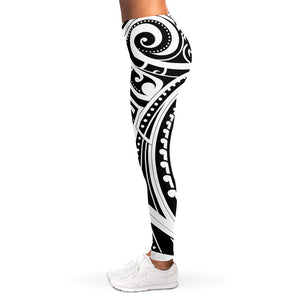 Maori Tribal Tattoo Pattern Print Women's Leggings