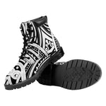 Maori Tribal Tattoo Pattern Print Work Boots