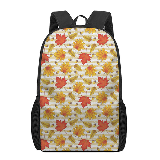 Maple And Oak Pattern Print 17 Inch Backpack