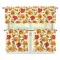 Maple And Oak Pattern Print 3 Piece Kitchen Curtains