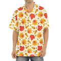 Maple And Oak Pattern Print Aloha Shirt