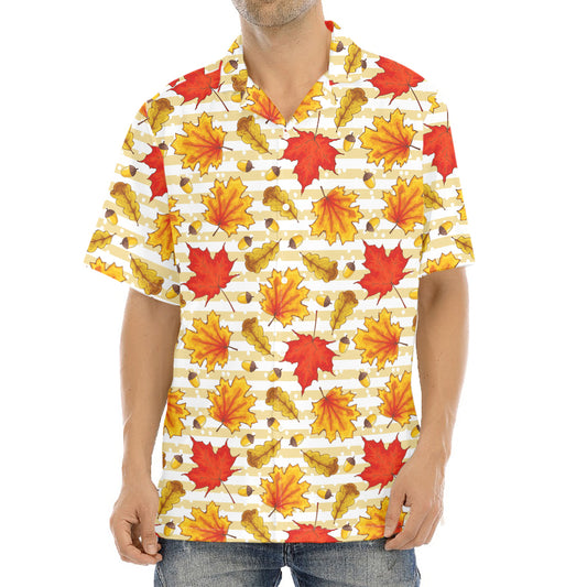 Maple And Oak Pattern Print Aloha Shirt